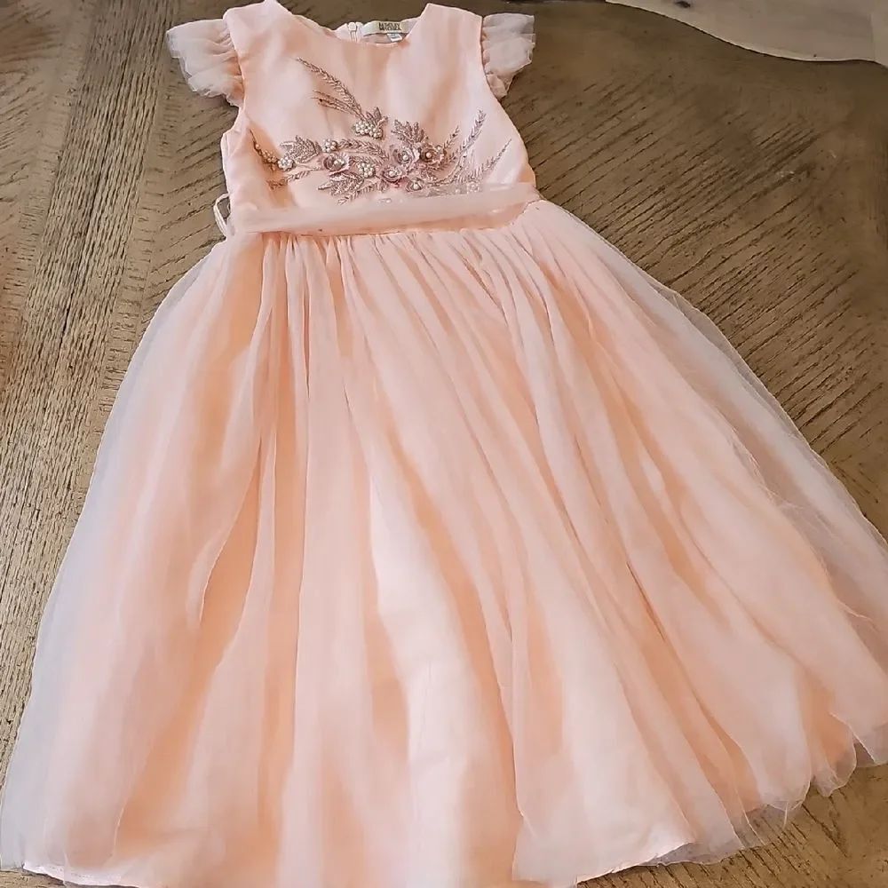 Badgley Mischka Pink Floral Dress Size 10